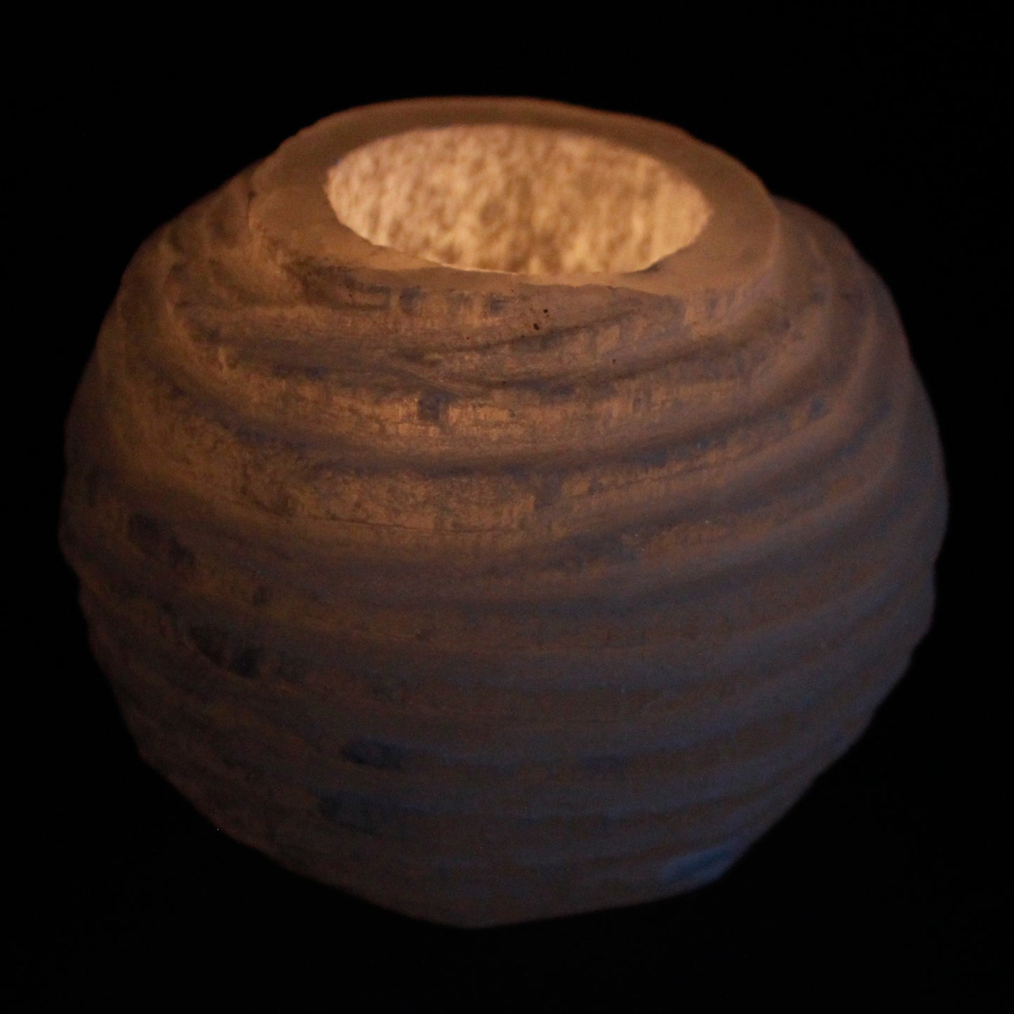Selenitový Svietnik - Snehová Guľa- 8 cm