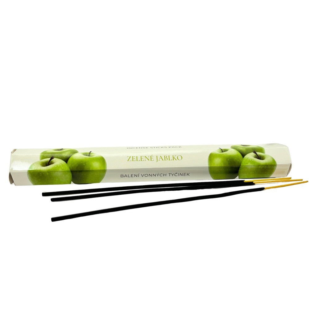 Vonné tyčinky 20 ks v šesťibokom balení, vôňa Zelené jablko