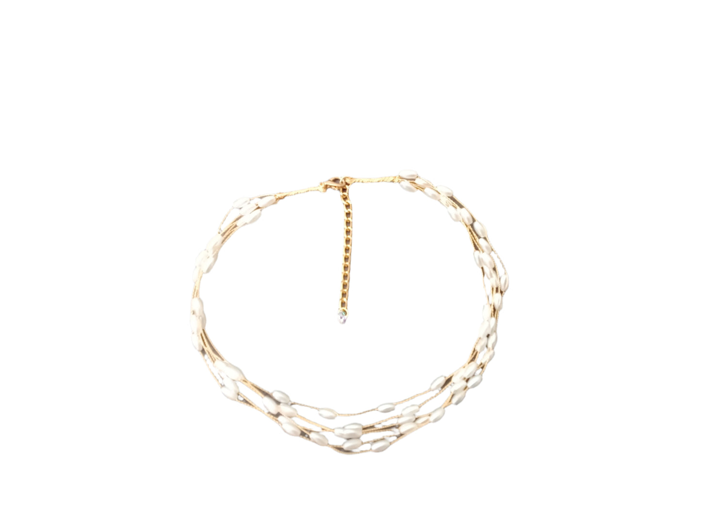 Náhrdelník s podlhovastými perličkami