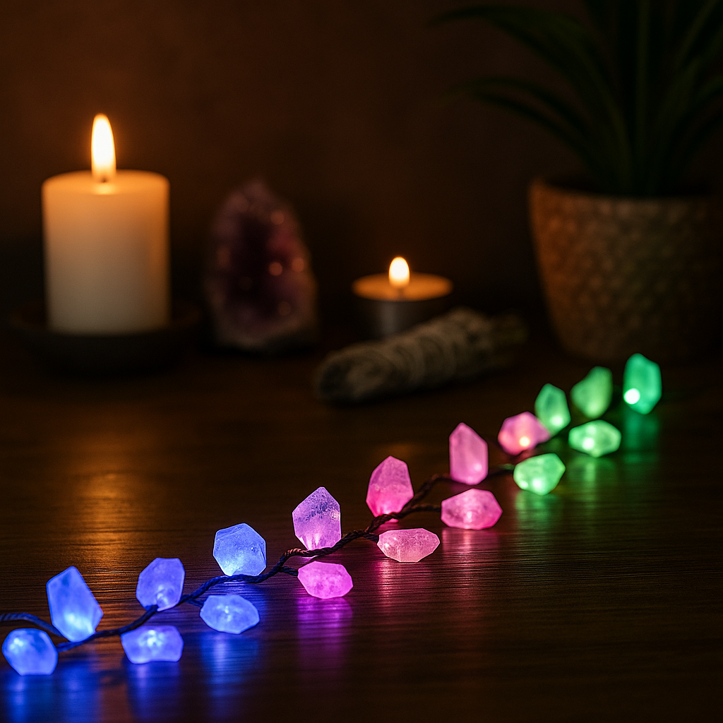 LED Svetelná Reťaz s Drahými Kameňmi