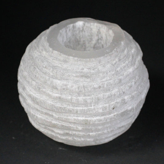 Selenitový Svietnik - Snehová Guľa- 8 cm