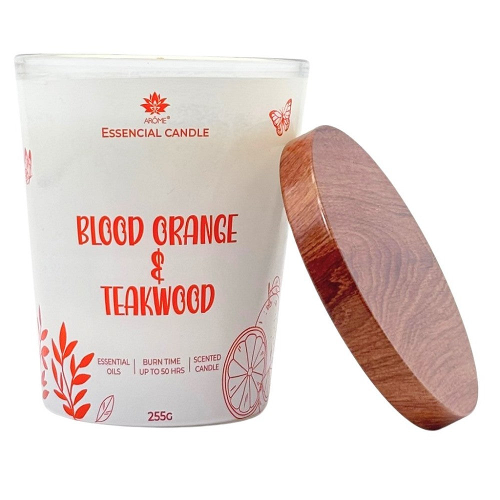 ARÔME Sviečka v skle s kovovým viečkom 255g - Blood orange & Teakwood