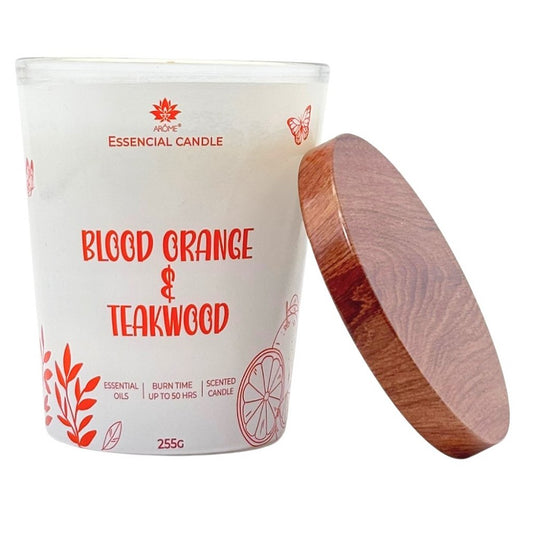 ARÔME Sviečka v skle s kovovým viečkom 255g - Blood orange & Teakwood