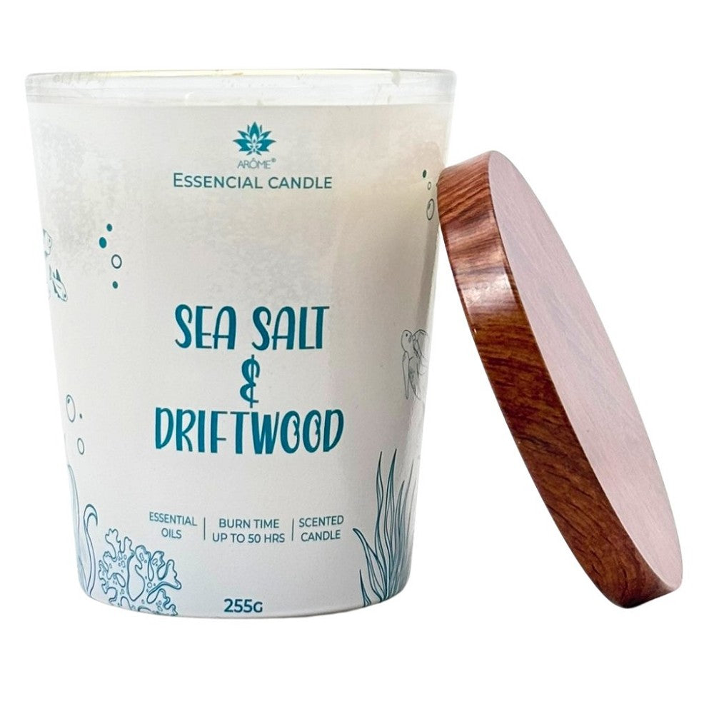 ARÔME Sviečka v skle s kovovým viečkom 255g - Sea salt & Driftwood