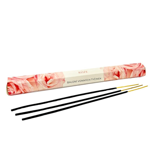 Vonné tyčinky 20 ks v šesťibokom balení, vôňa Ruže