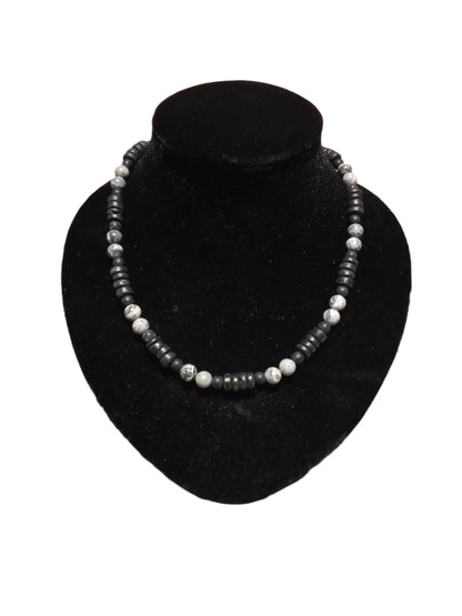 Drevený náhrdelník achát