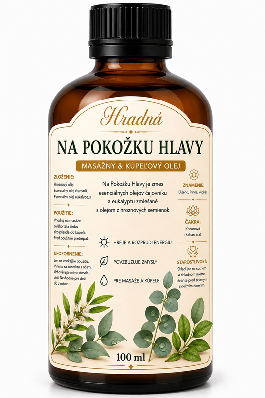 Na pokožku hlavy – masážny olej s čajovníkom a eukalyptom 100 ml | Hradná