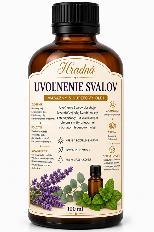 Uvoľnenie svalov – masážny a kúpeľový olej 100 ml | Hradná