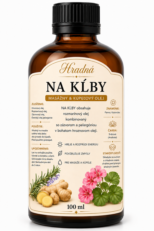 Na kĺby – masážny a kúpeľový olej s rozmarínom a zázvorom 100 ml | Hradná