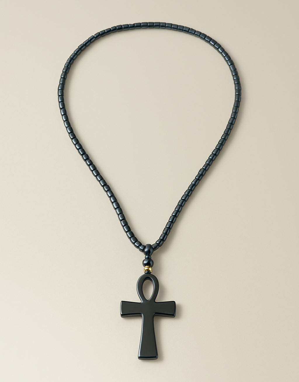 Hematitový náhrdelník kríž 1