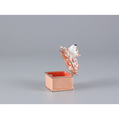 Zdobená šperkovnica "PES A KVETY"